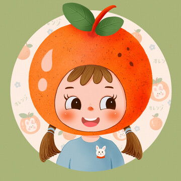 橘子女孩设计模板下载设计素材素材下的动漫卡通设计模板