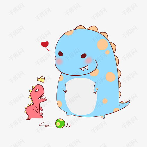 可爱的蓝色恐龙插画素材图片免费下载千库网