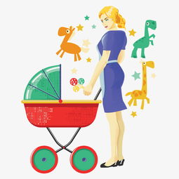 妈妈和小推车的婴儿矢量素材图片素材其他格式下载动漫人物大全