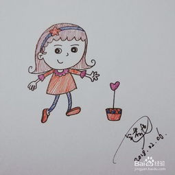简笔画62卡通可爱女孩