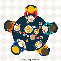 聚餐饭桌俯视图矢量图片素材ai模板下载0.49mb动漫人物大全人物形象