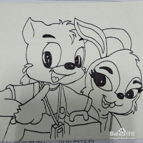 如何画虹猫蓝兔动画片里的卡通角色儿童简笔画
