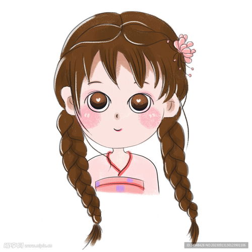 q版古风小女孩头像可爱插画设计图psd分层素材psd分层素材