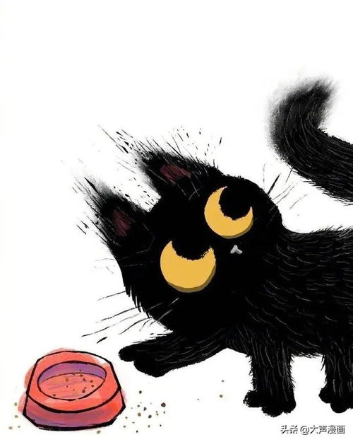 炸毛的黑猫咪萌宠漫画