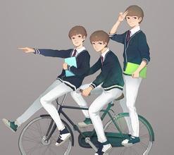 tfboys的动画图片简单点