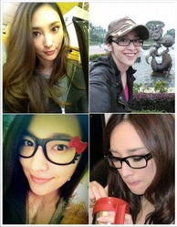 周笔畅晒不戴眼镜淑女照女星戴眼镜秒变村姑