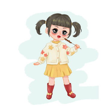 卡通小女孩