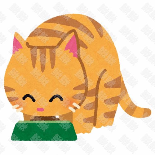 猫饭盆里吃饭的小猫猫咪手绘卡通插画灰色手绘png儿童插画免扣素材1阿猫阿狗