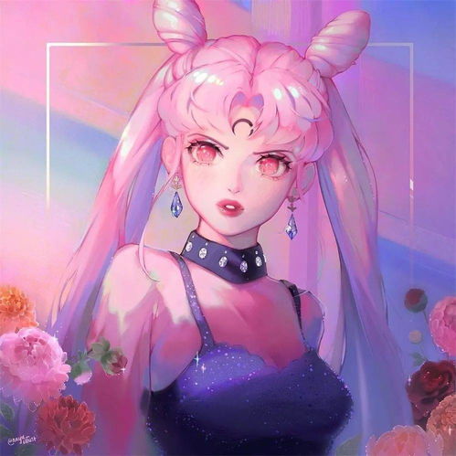 糖果色调的梦幻美少女插画,干净又剔透