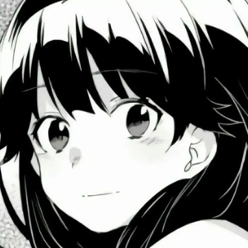 动漫头像黑白漫画风的可爱女头