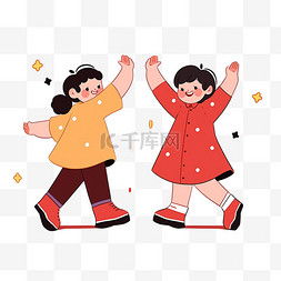 手绘卡通橙色衣服女孩图片手绘卡通橙色衣服女孩图片素材免费下载千库网