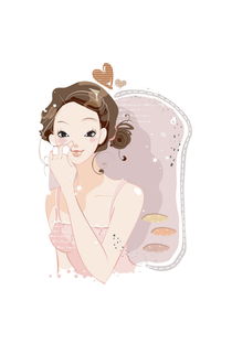 卡通优雅美女擦脸15751536美女