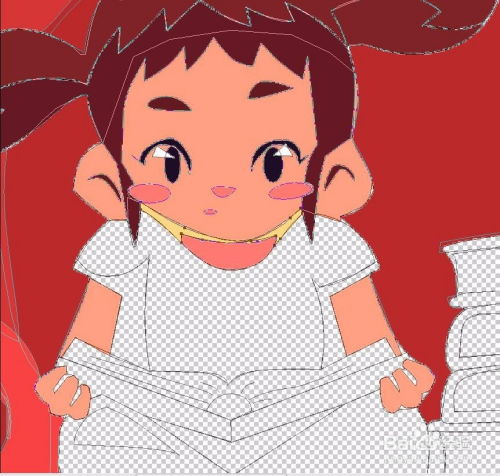 小女孩看书卡通图片绘制