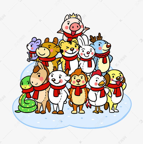 卡通十二生肖贺猪年png透明底素材图片免费下载千库网