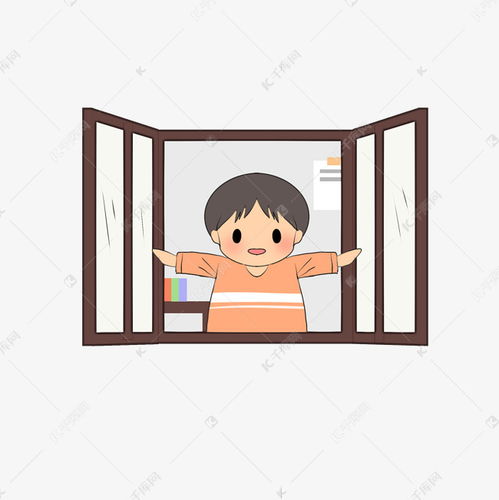 开窗通风卡通小人素材图片免费下载千库网