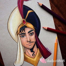 彩铅画迪士尼动画人物二合一