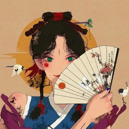 个性二次元动漫头像背景图插画