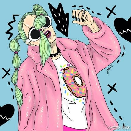 这种个性插画还蛮适合做头像的嘛