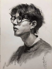 传奇绘画课堂回顾第二四九集朱传奇教你画戴眼镜的韩范男青年四分之三侧素描头像
