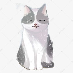 灰色卡通猫咪卡通动物素材图片免费下载千库网