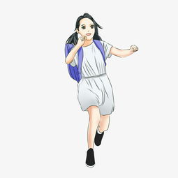 小学生开学日白色女孩手绘q版图片素材其他格式下载动漫人物大全