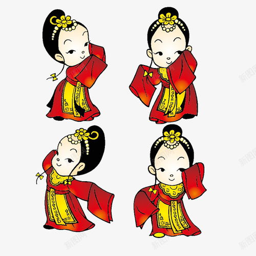 卡通中国风跳舞的新娘高清素材设计设计图片免费下载页面网页平面电商创意素材png素材素材