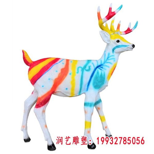 梅花鹿玻璃钢动物雕塑绥化树脂梅花鹿雕塑厂