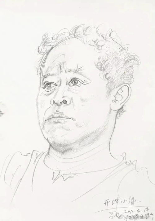 忻东旺线性素描头像