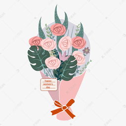 妇女节3月8日鲜花玫瑰祝福png女王节素材图片免费下载千库网