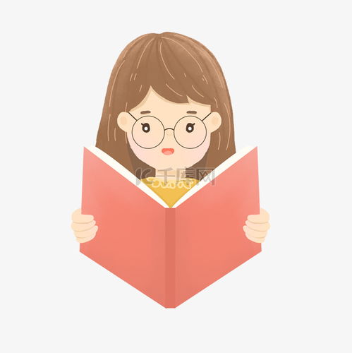 清新风格世界读书日戴眼镜的女学生看书素材图片免费下载千库网