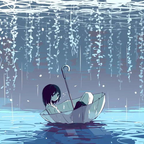动漫女头蓝色系手绘女生头像壁纸