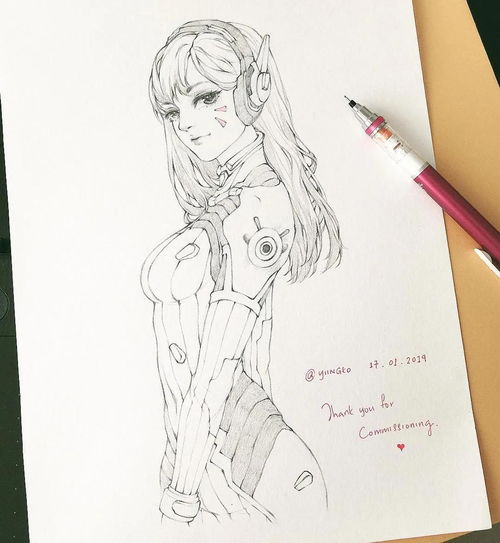 手绘动漫女孩头像线稿素材参考