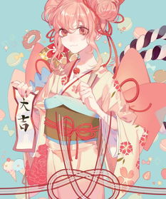 动漫美图欣赏身穿和服,笑容甜美,人见人爱的二次元小姑娘