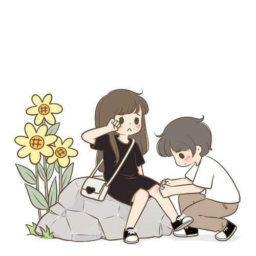超甜的一组情侣互动漫画图片