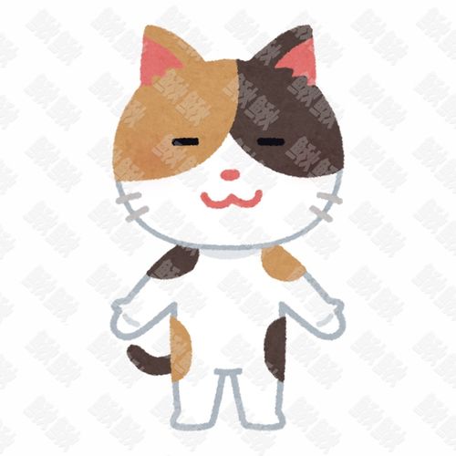 可爱的站着的三花猫正面照的小猫猫咪手绘卡通插画手绘png儿童插画免扣素材1阿猫阿狗