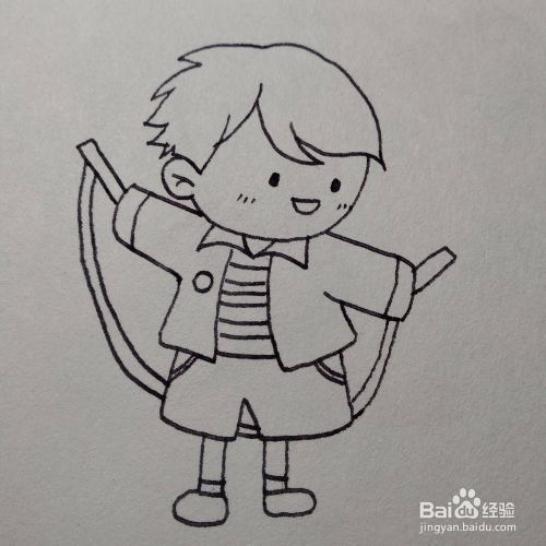 怎么画一个正在跳绳的小男孩卡通儿童简笔画
