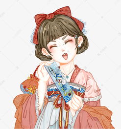二次元可爱漫画少女萌新春祝福上上签素材图片免费下载千库网