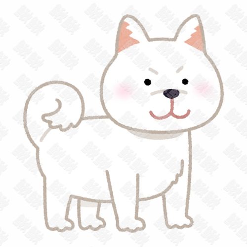 日本柴犬白色狗狗写实插画的小狗狗手绘卡通插画2手绘png儿童插画免扣素材1阿猫阿狗