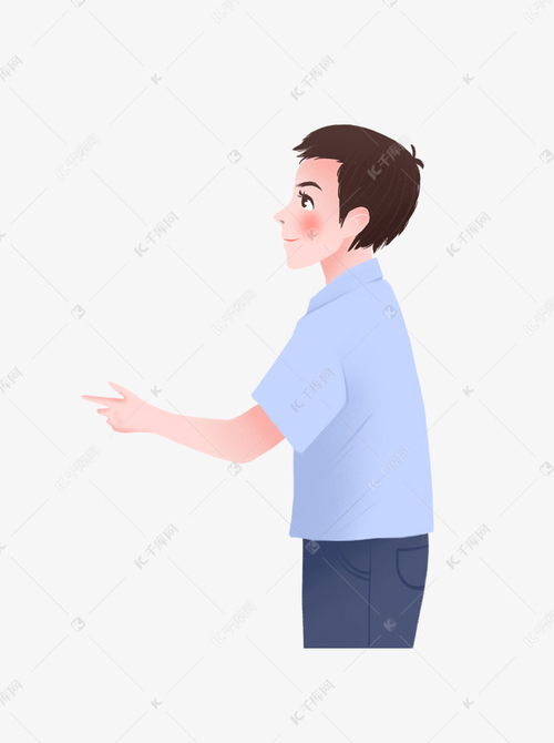简约卡通指路的男生人物设计可商用元素素材图片免费下载千库网