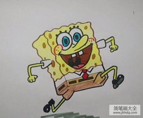 奔跑的海绵宝宝简笔画步骤
