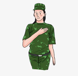 身穿迷彩军装戴军帽的女兵举手宣誓插画图片素材其他格式下载动漫人物大全