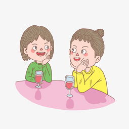 卡通手绘人物闺蜜聊天图片素材其他格式下载动漫人物大全