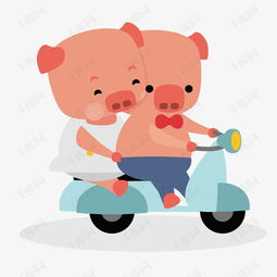 卡通小猪骑电单车素材图片免费下载高清psd千库网图片编号10134348