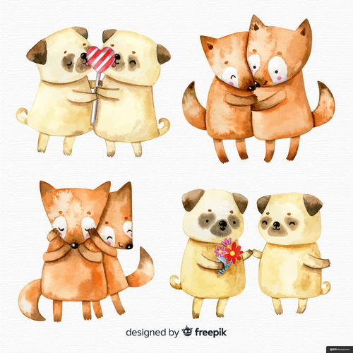 动物卡通狐狸拟人可爱鸟类卡通动物萌宠动物插画绘画卡通动物萌宠动物插画绘画