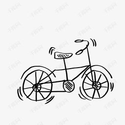 卡通简约黑白插画小清新健身图标自行车素材图片免费下载千库网