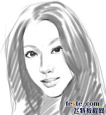 painter绘制素描效果头像