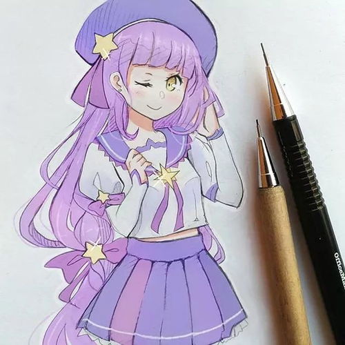 小清新二次元动漫美少女,快保存下来去练习吧
