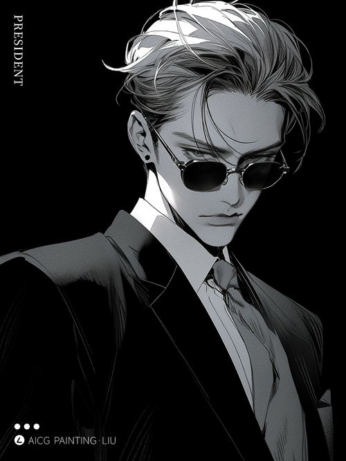 midjourney人物9组霸道总裁卡通人像创作灵感