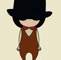 情侣头像卡通小男孩是戴黑帽子的看不见眼睛求女生的头像