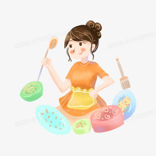 卡通人物清新可爱厨房妈妈妇女节元素png图片素材免费下载人物png30003000像素